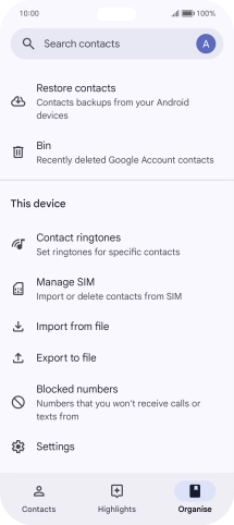 Press Manage SIM. Press Manage SIM.