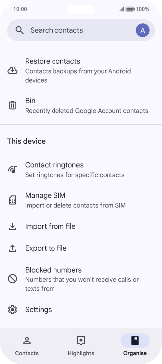 Press Manage SIM. Press Manage SIM.