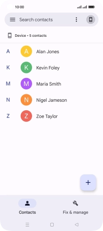 Press the new contact icon.