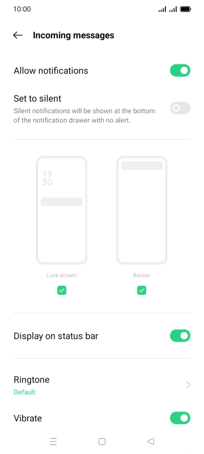 Press the indicator next to 