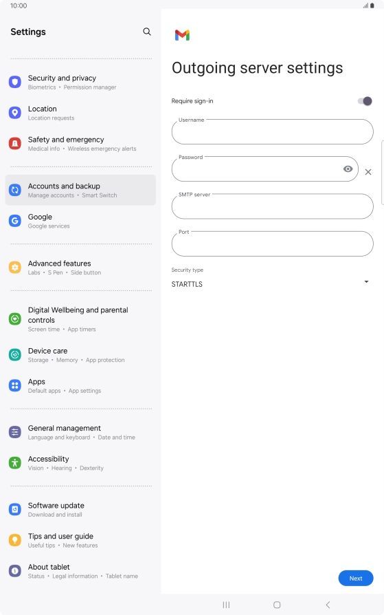 Press the indicator next to 