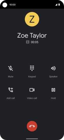 Press the end call icon.