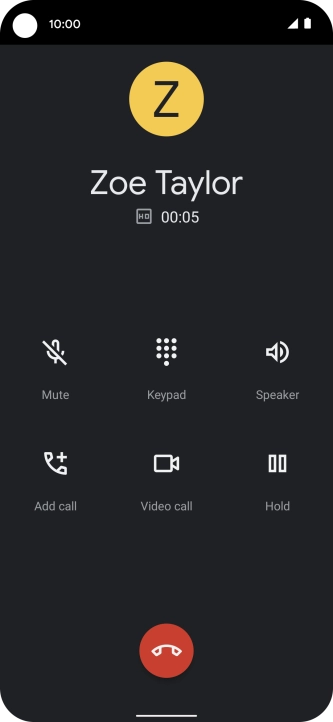 Press the end call icon.