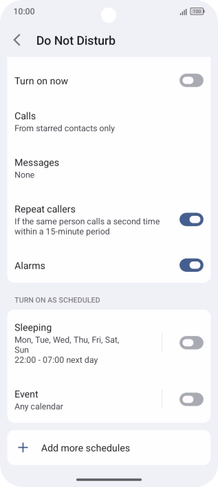 Press the indicator next to 