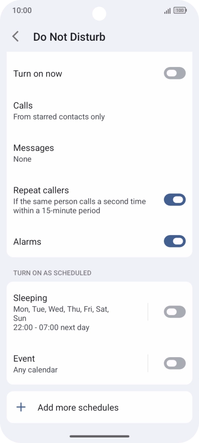 Press the indicator next to 