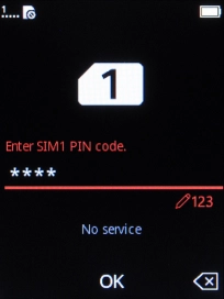 If your SIM is locked, key in your PIN and press the Navigation key.