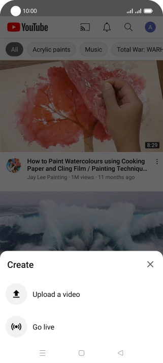 Press Upload a video.