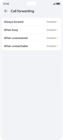 Press the required divert type.