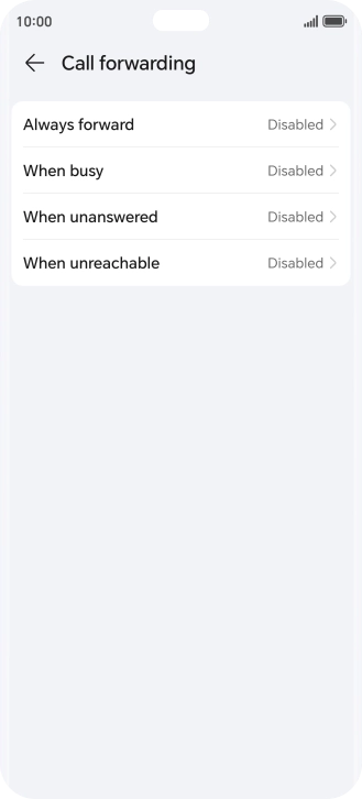 Press the required divert type.