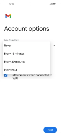 Press the required setting.