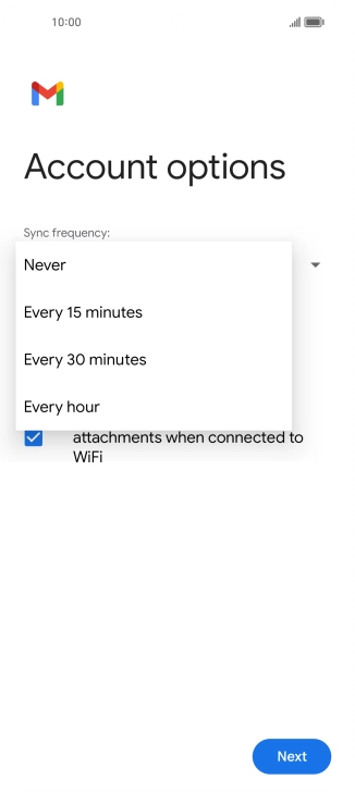 Press the required setting.
