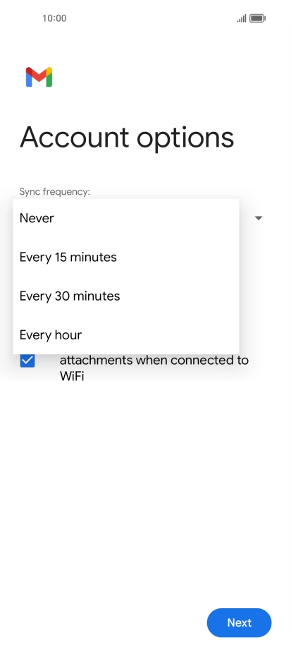 Press the required setting.