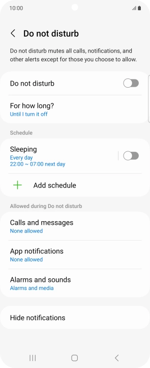 Press the indicator next to 