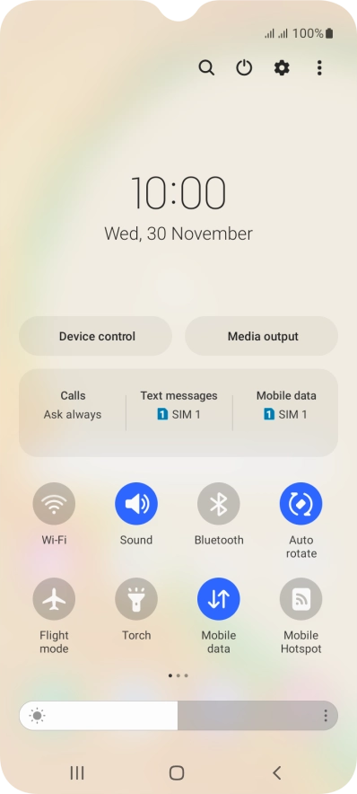 Press the settings icon.