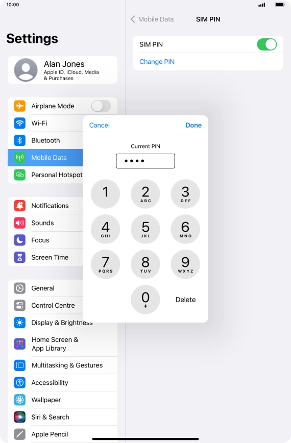 Key in your current PIN and press Done. Key in your current PIN and press Done.