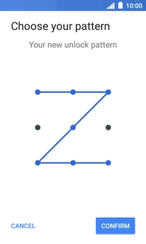Repeat the selected phone lock code and press CONFIRM.