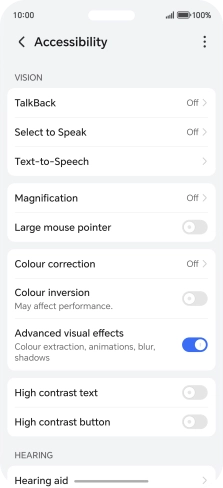 Press the required setting below 
