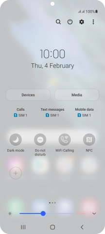 Press the NFC icon to turn the function on or off.