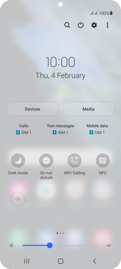 Press the NFC icon to turn the function on or off.