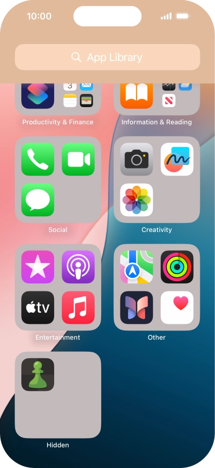 Press and hold the required app.