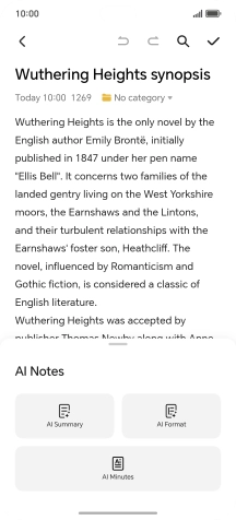 To generate a summary of the text, press AI Summary.