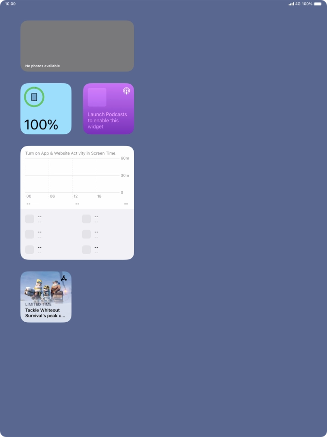 Press and hold the required widget until a pop-up menu is displayed. Press and hold the required widget until a pop-up menu is displayed.