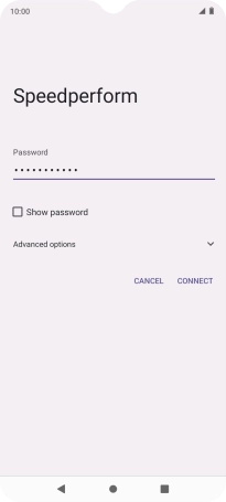 Key in the password for the Wi-Fi network and press CONNECT.