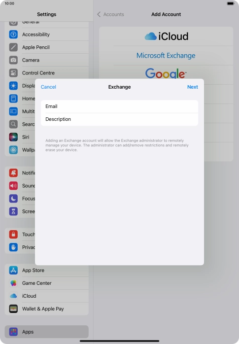 Press Description and key in the required name.
