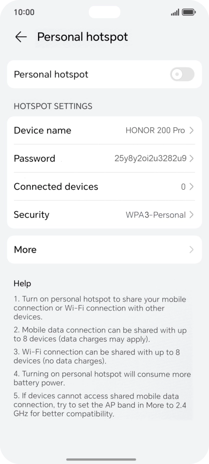 Press Password and key in the required password.