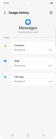 The app activity for the selected app is displayed.