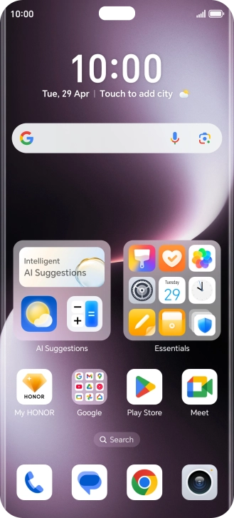 Press the settings icon.