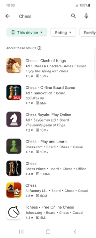 Press the required app. Press the required app.