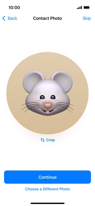 Follow the instructions on the screen to customise the selected picture and press Continue.