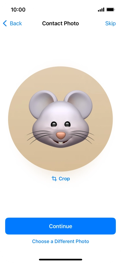 Follow the instructions on the screen to customise the selected picture and press Continue.