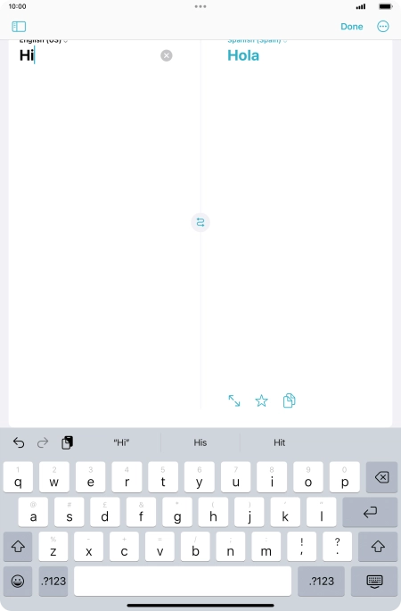 Press the enter icon.