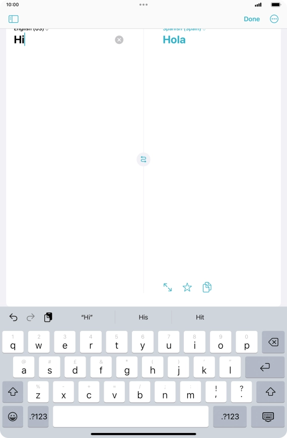 Press the enter icon.
