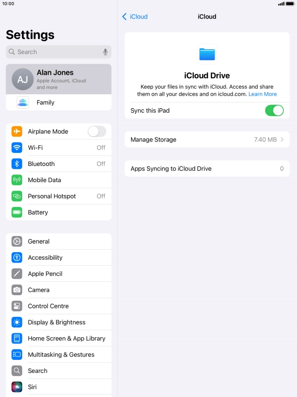 Press the indicator next to 