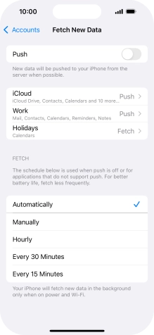 If you turn off the function, press the required setting.