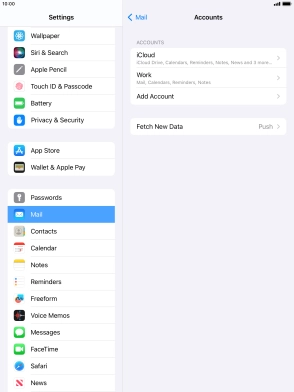 Press the required email account.