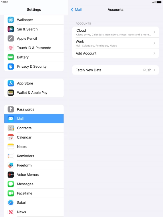 Press the required email account.