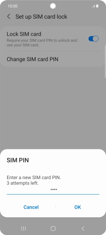 Key in a new four-digit PIN and press OK. Key in a new four-digit PIN and press OK.