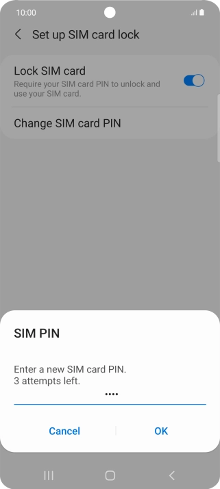 Key in a new four-digit PIN and press OK. Key in a new four-digit PIN and press OK.