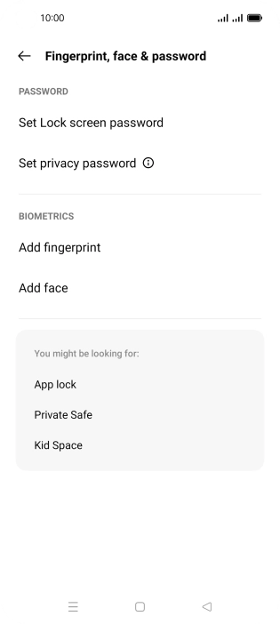 Press Add fingerprint. Press Add fingerprint.