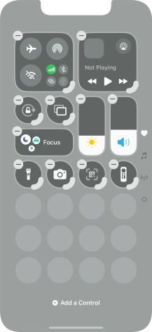 Press Add a Control and follow the instructions on the screen to add the required function to Control Centre.