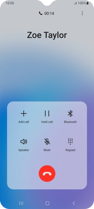 Press the end call icon.