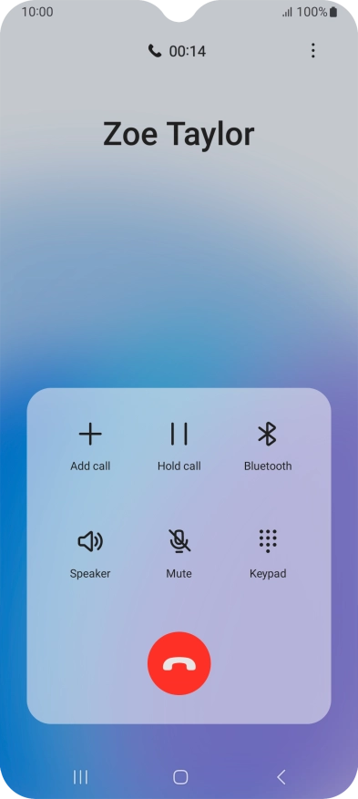 Press the end call icon.