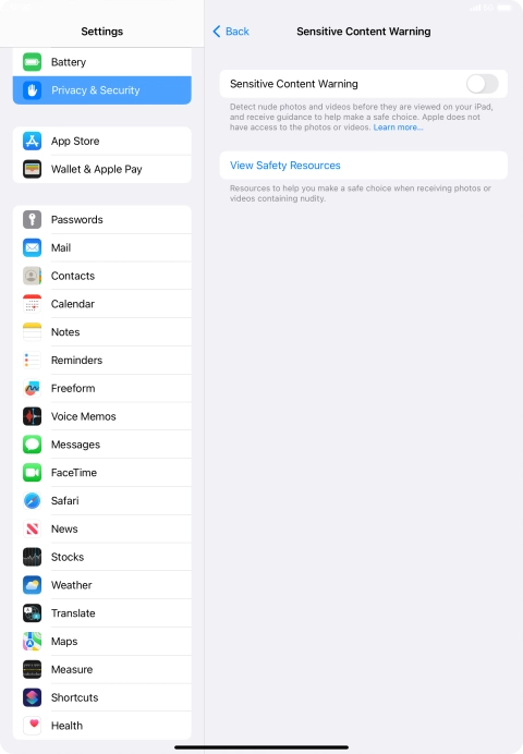 Press the indicator next to 