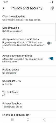 Press Clear browsing data.