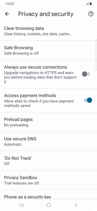 Press Clear browsing data.
