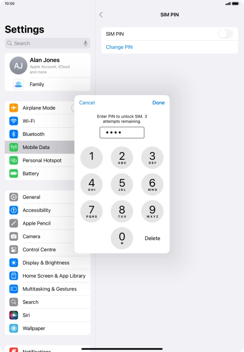 Key in your PIN and press Done.